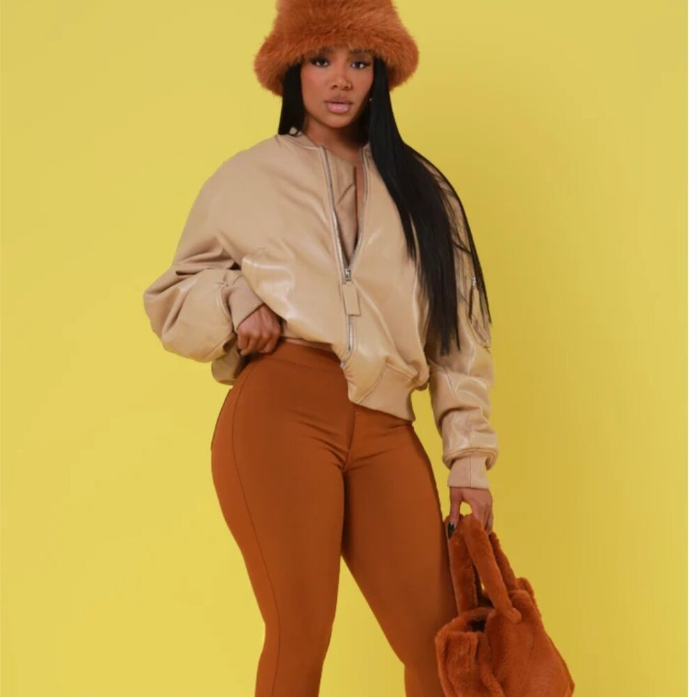 Super Swank High Waist Stretchy Jeans - Caramel